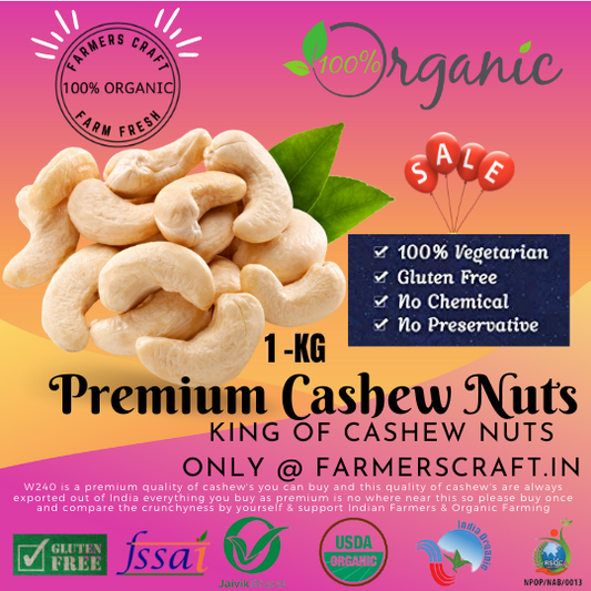 Cashew or Kaju W240 (Premium Nuts) Export Quality