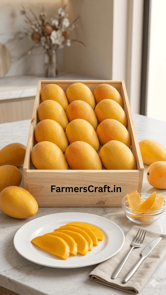 Ratnagiri Alphonso Mangoes, 1 Dozen Box, Gift Pack, Chemical Free, 200-225g Each